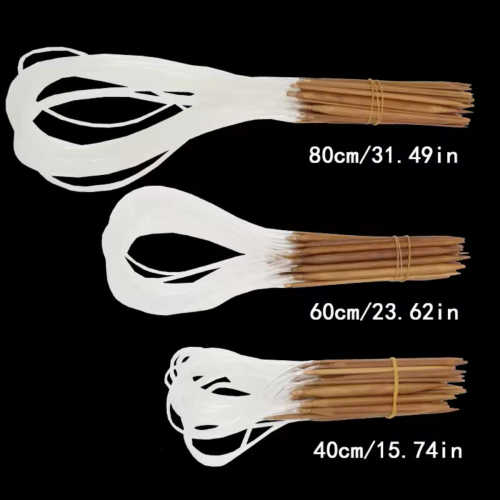 编织工具碳化竹环形棒针透明管环形针毛衣针双尖竹制环形毛衣针