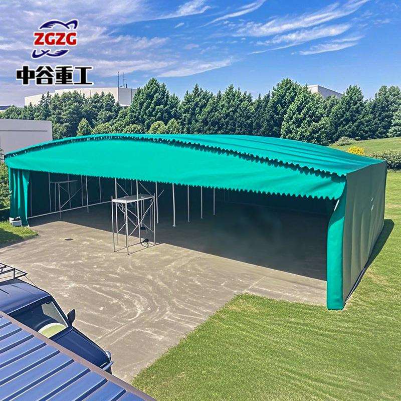移动推拉棚 电动遥控自动伸缩遮阳棚 户外车库庭院商用防晒防雨棚