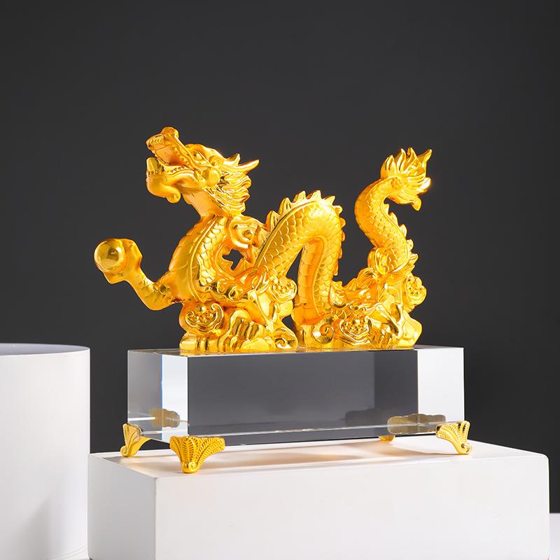 水晶金属龙奖杯办公摆件装饰年会比赛优秀员工颁奖活动奖品