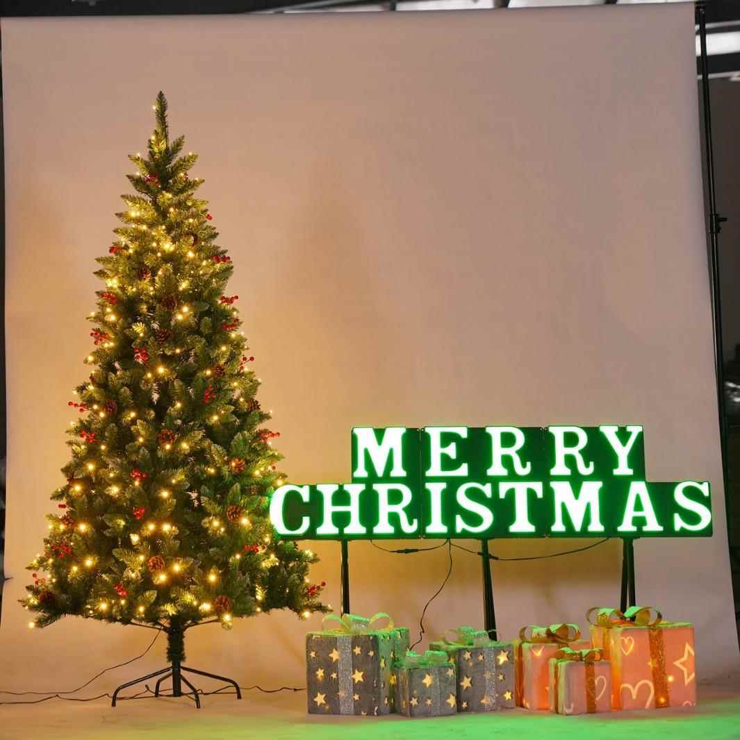 仿真圣诞树装饰灯LED灯圣诞节日氛围商场布置发光树灯