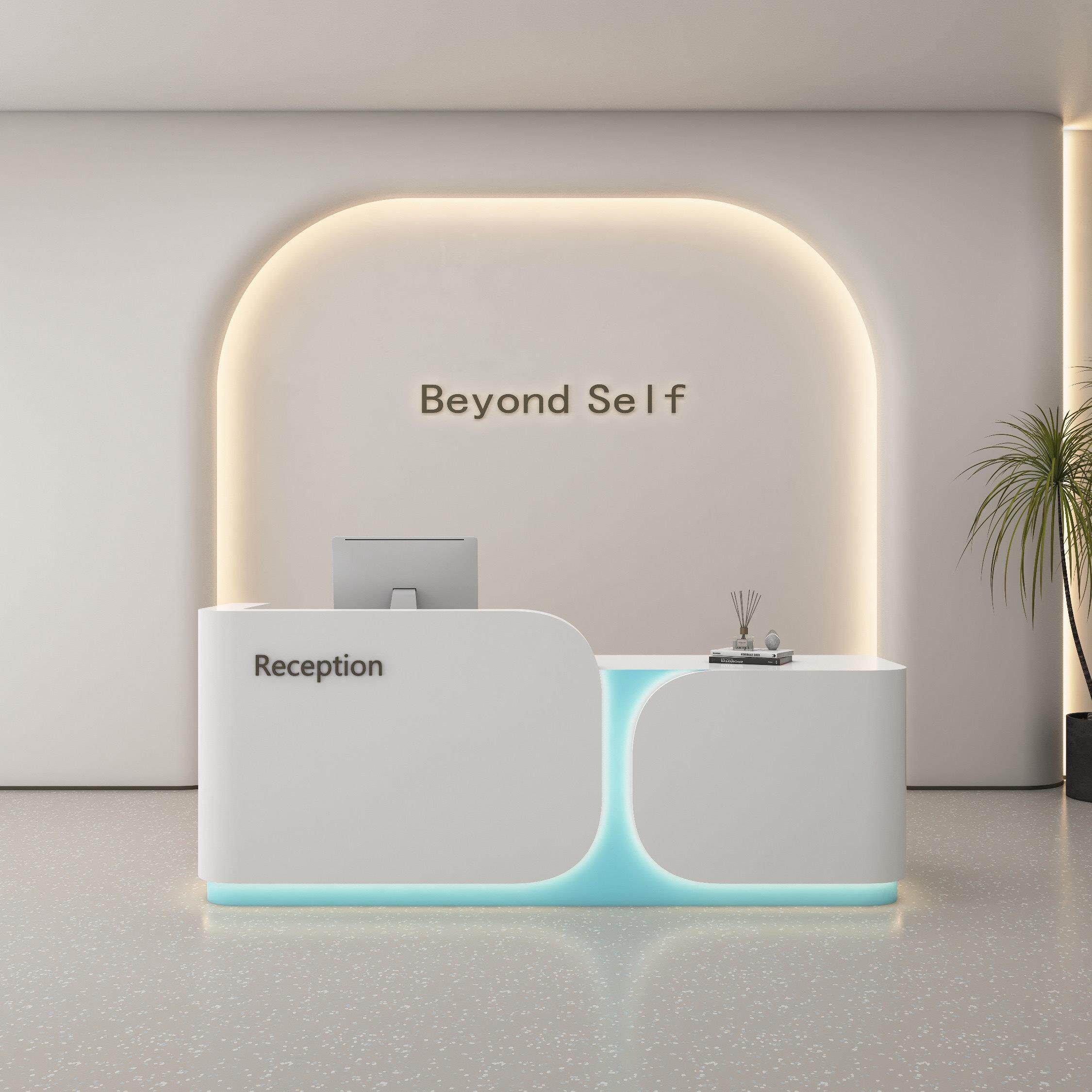 美容院收银台简约现代服装店吧台烤漆医美口腔诊所接待台吧台