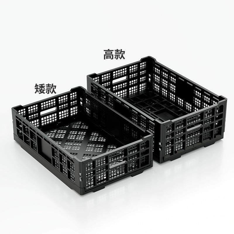 超市多功能可折叠塑料框水果蔬菜周转箱生鲜配送折叠筐收纳框箱子