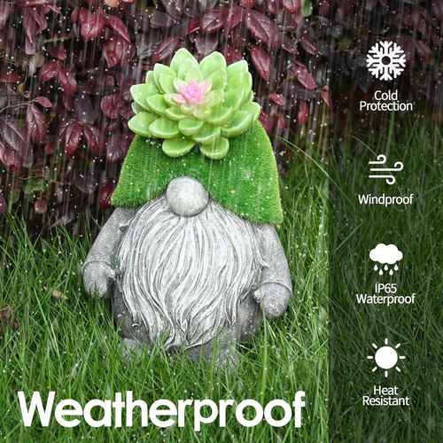 圣诞节装饰品多肉侏儒树脂无脸娃娃礼帽花园地精摆件场地布置