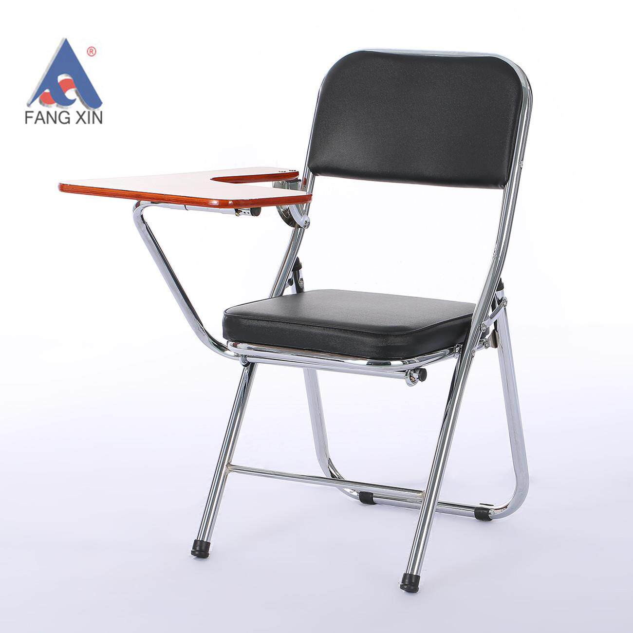 学生培训椅带写字板/金属折叠椅办公会议椅/舒适皮质学习椅