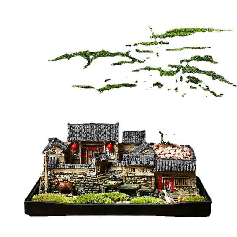 微景观小摆件中式复古老房子花盆造景创意室内多肉植物文竹盆景,宠物/宠物食品及用品,水族服务,淘宝优惠券,粉丝福利购,淘宝优惠卷