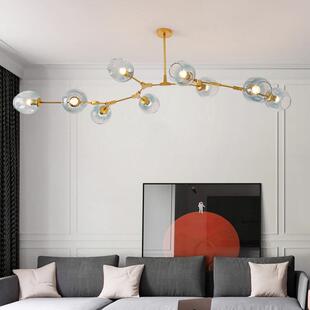 北欧灯具客厅简约现代吊灯 卧室餐厅灯 大气分子灯魔豆灯创意个性