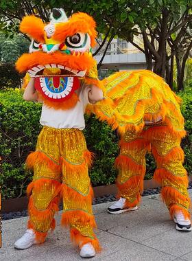 舞狮儿童舞狮子羊毛醒狮道具儿童狮子头双人小狮子学校表演狮子头