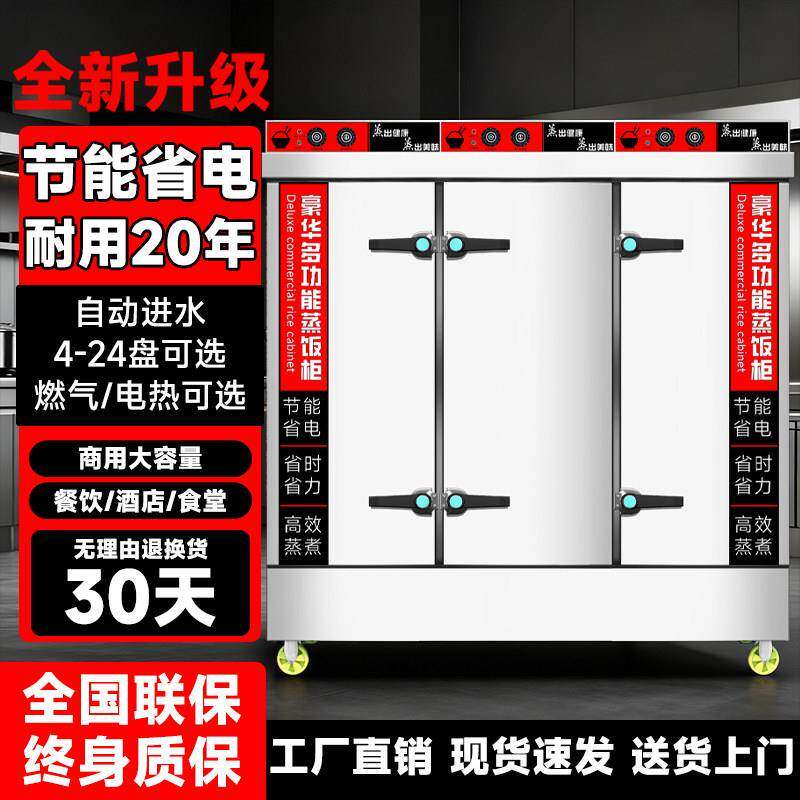 大型双门蒸饭柜商用电蒸箱24盘食堂煤燃气蒸饭车蒸饭机米饭蒸饭箱