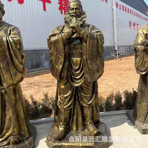 玻璃钢桃园三结义雕像刘备张飞关羽诸葛亮三国时期人物模型铜雕塑