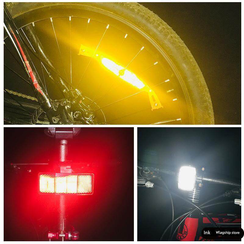 自行车夜骑后尾反光板辐条灯尾灯山地车后警示片夜间货架板前板灯