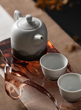 新中式茶盘茶室中古组合软装饰品高级感禅意艺术品