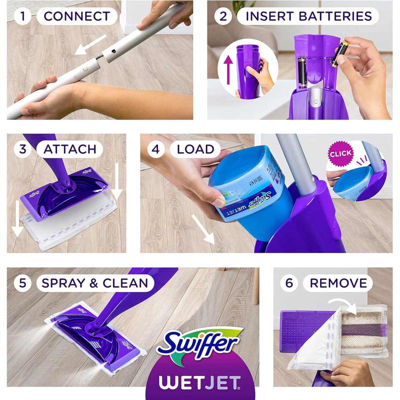现货 美国Swiffer WET JET拖把电动双喷头喷水拖把干巾清洁剂替换
