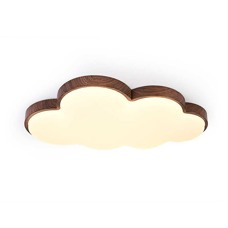 中古风吸顶灯高档简约餐厅灯书房间侘寂风护眼胡桃木复古卧室灯具