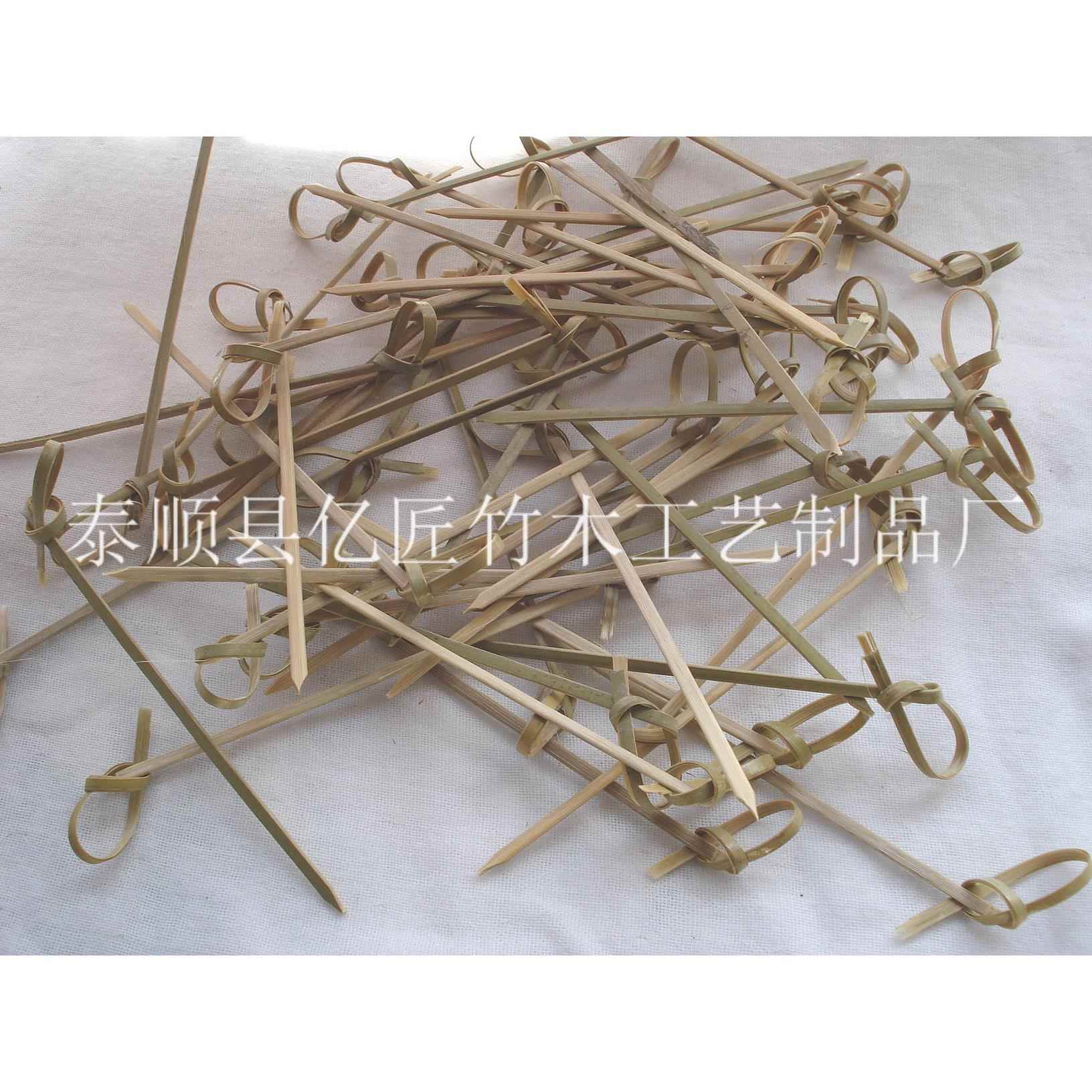 厂家供应一次花结串青皮色 纯手工水果针 水果叉可定长度