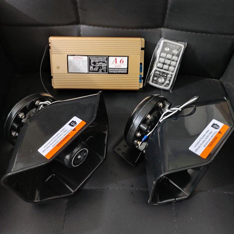 警报器车载宣传喇叭无线汽车喊话器200W400W600W汽笛扬声器12V24V