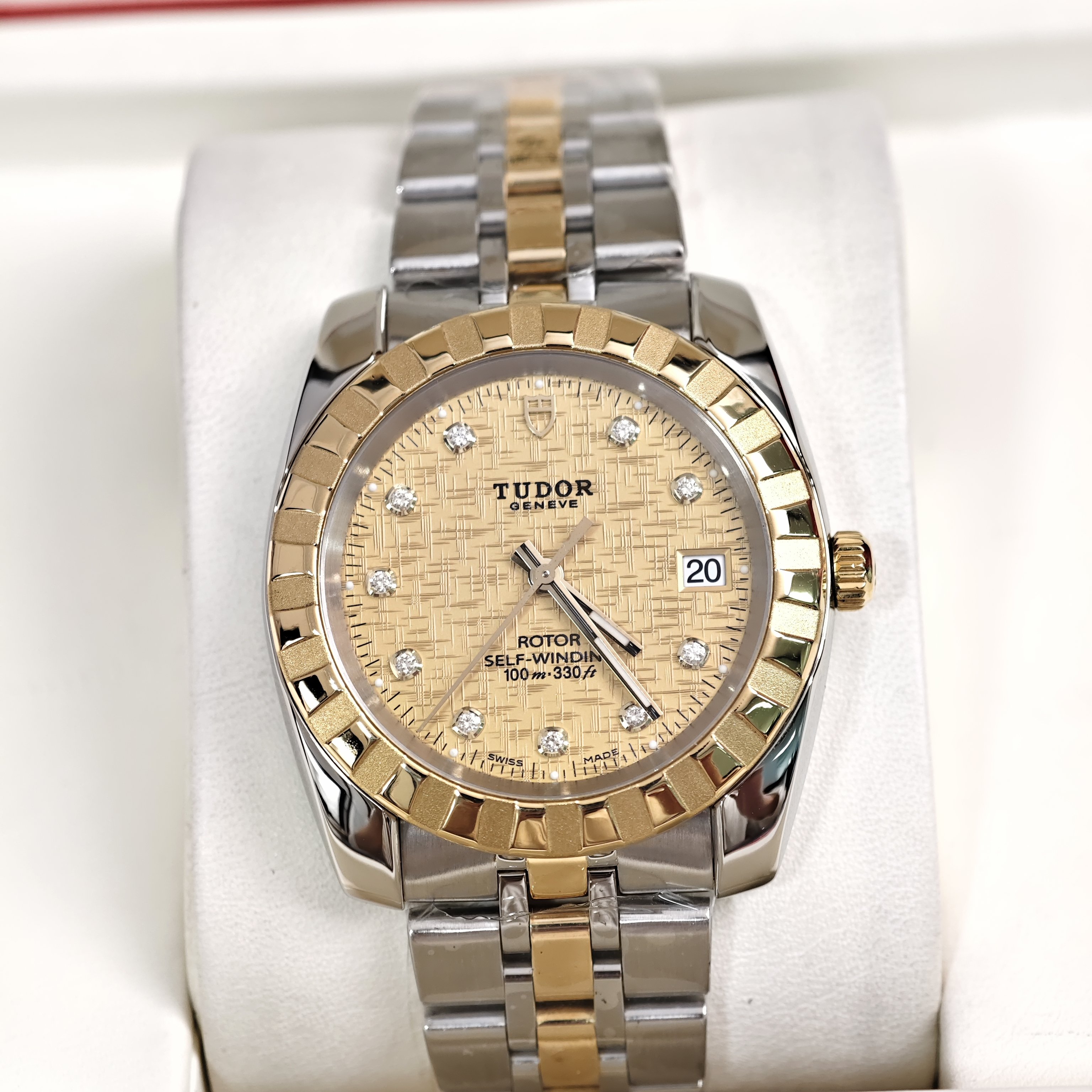 98新帝舵经典系列钢18K金自动机械手表正品38MM男表21013-0010