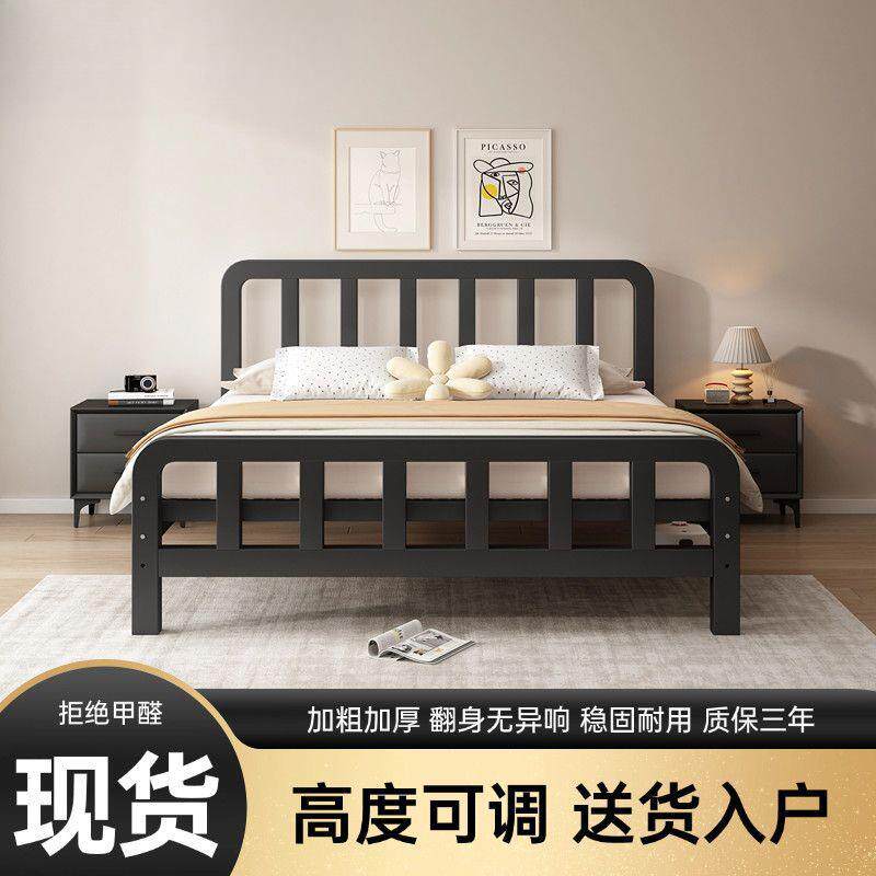 铁架床出租屋特厚铁床组装铁艺床加粗宿舍铁床卧室轻奢简易床