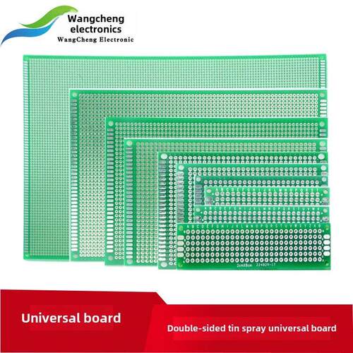 Pcb电路板双面喷涂锡绿油玻璃纤维Fr4实验板通用板2*8 3*7 4*6 5*