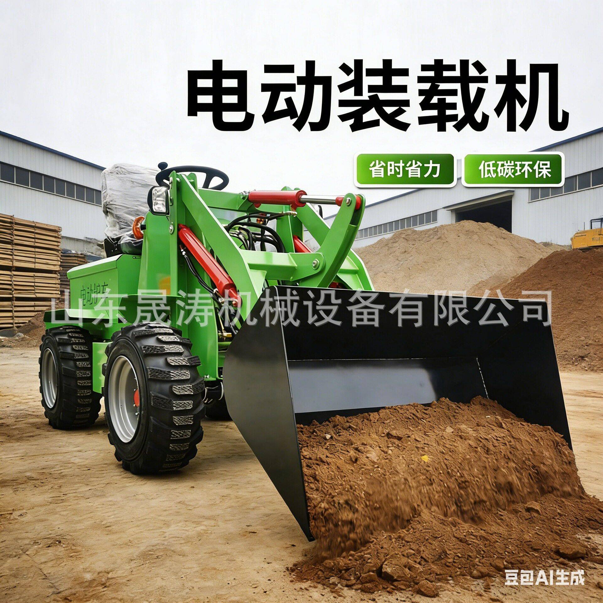 新能源电动小铲车无排放低噪音车间厂房仓库搬运货物电动装载机