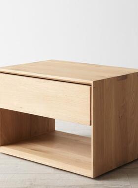 纯实木床头柜简约现代轻奢创意新款免安装小型卧室床边柜子