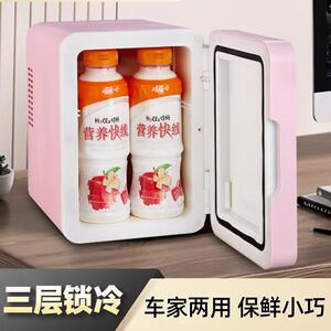车家两用美妆镜面迷你小冰箱制冷护肤品饮料4L便携式车载冰箱
