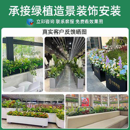 LF08268仿真景花草成品组饰合仿生槽花箱装植物观花摆件餐厅隔断