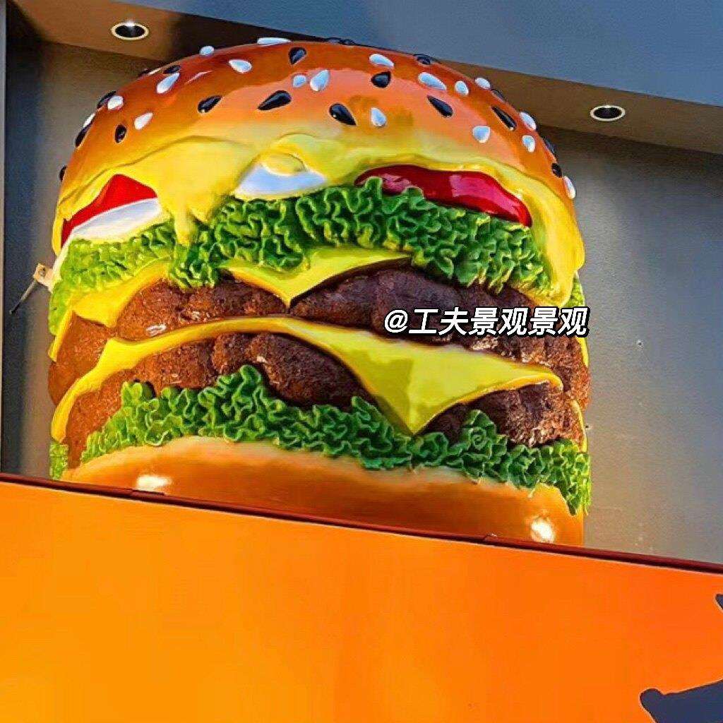 汉堡模型仿真超大壁挂甜品网红店墙面装饰可发光创意招牌立体门头