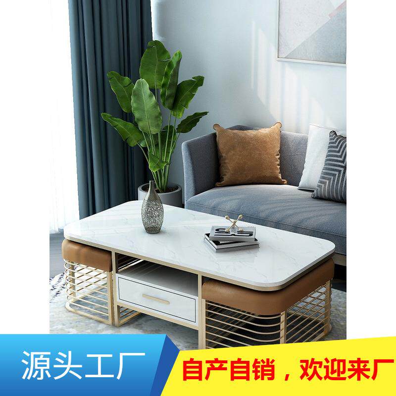 北欧大理石电视柜客厅现代简约茶几电视柜组合套装轻奢地柜小户型