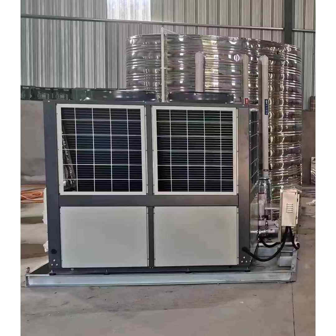 空气能热泵热水一体机配置常温10匹与10吨水箱一体化安装方便