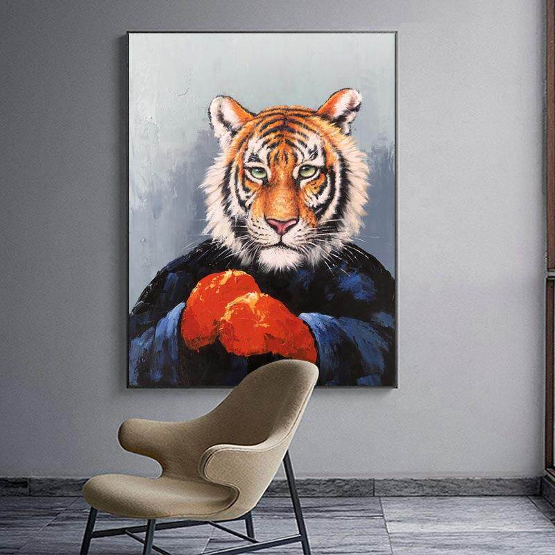 创意动物纯手工绘画抽像油画厚肌理装饰画家居挂画oilpainting