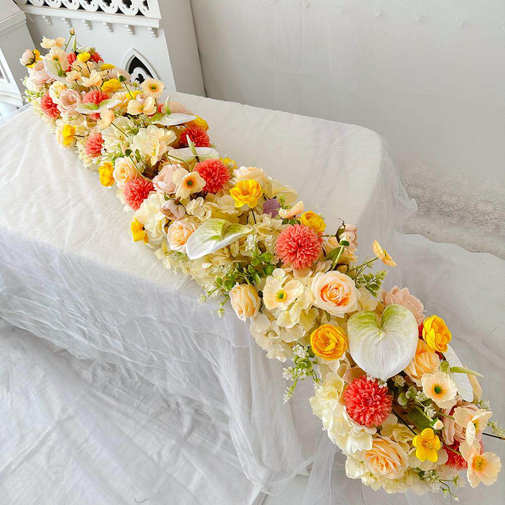 餐厅长桌花摆花商务会议桌桌面装饰台花宴会布置餐桌花摆件花