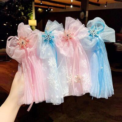 Princess Snow Bow Ribbon Hair Clip蝴蝶结发夹