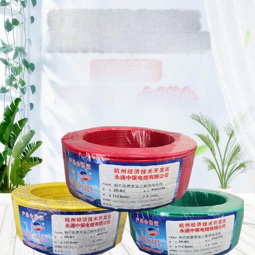 杭州杭缆牌永通中策BV1.5/2.5/4/6/10平方单芯线国标电线足米
