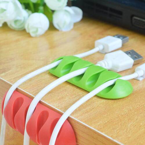 Cable Holder Organizer Cord Desk Wire Clips Self-Adhesive