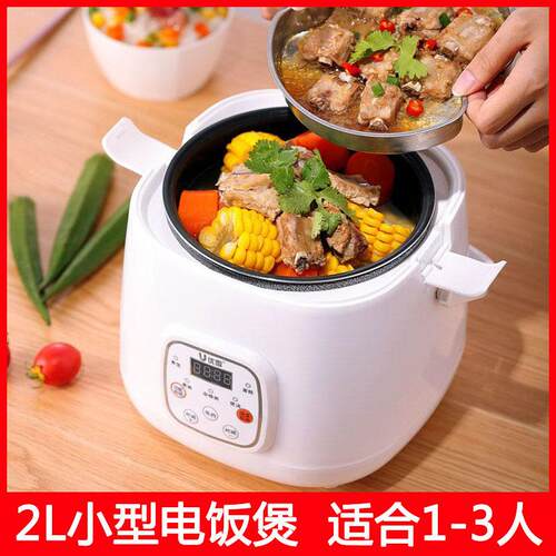 优雪家用电电子锅2L迷你小型2-3人食电饭锅内胆多功能保温预约煮
