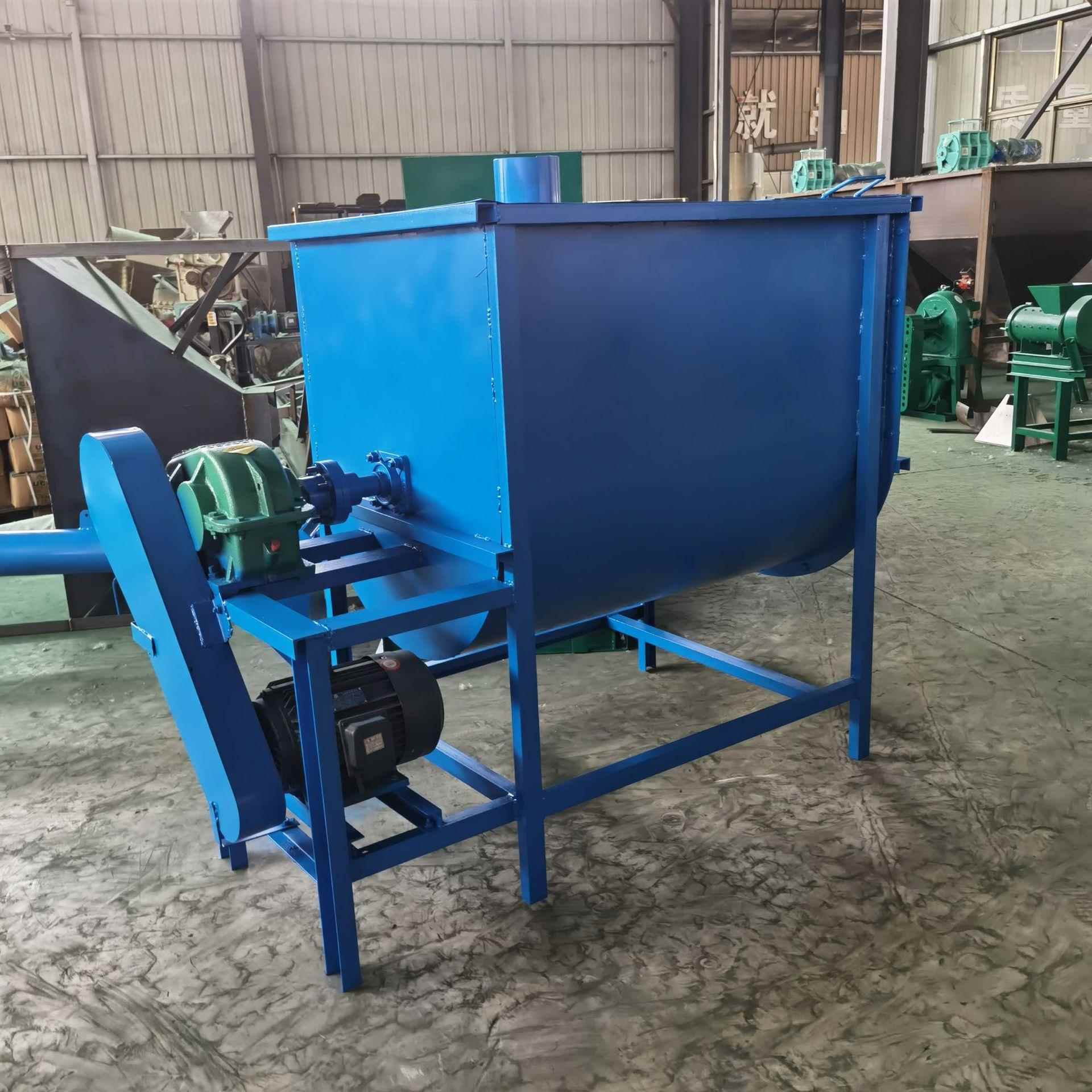 养殖饲料粉碎搅拌机鸡鸭鹅饲料搅拌机鱼骨粉卧式饲料搅拌机