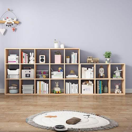 实木自由组合格子柜简易玩具儿童书架松木书柜储物收纳小柜子置物