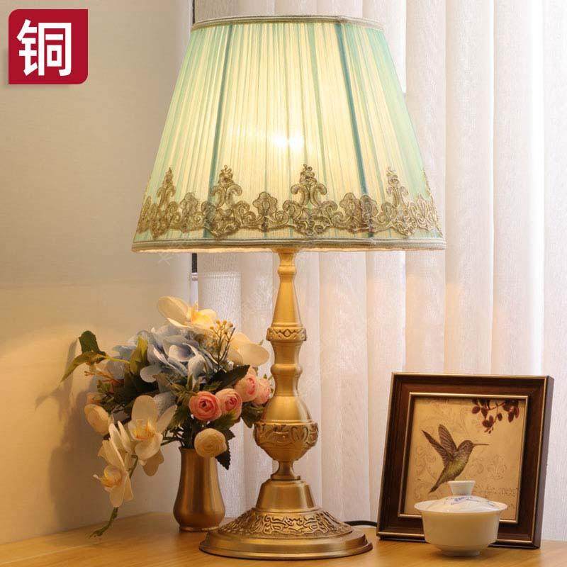 正品欧式全铜台灯卧结室床头灯客温馨浪漫简约现代书房厅家用房装