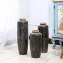 景德镇大花瓶摆件客厅落地做旧粗陶插花瓶子家居陶瓷陶罐装 饰摆件