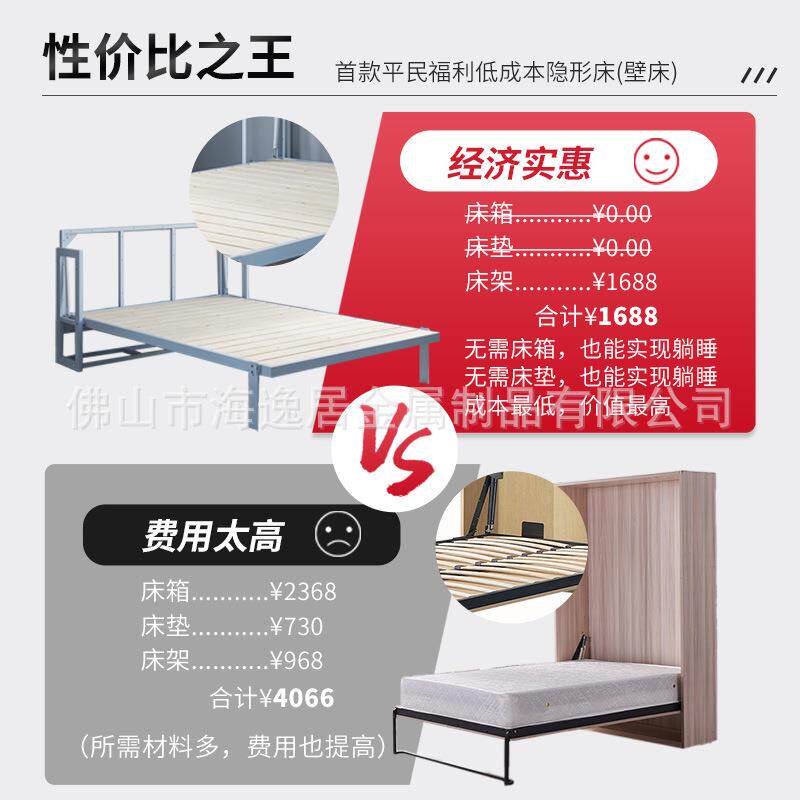 性价比无柜体隐形折叠床五金配件多功能折叠收纳墨菲床壁床五金