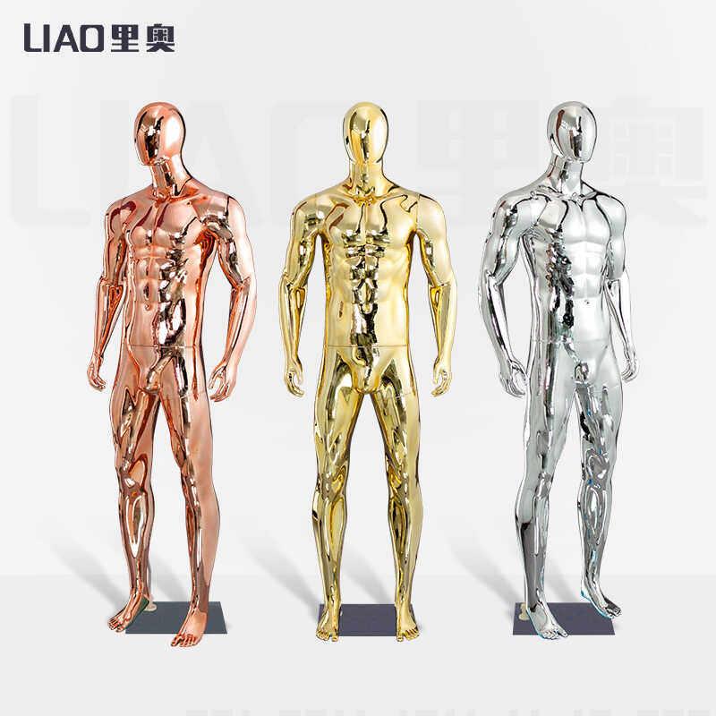 电镀服装店模特道具男全身运动大码肌肉陈列橱窗展示架模特架子