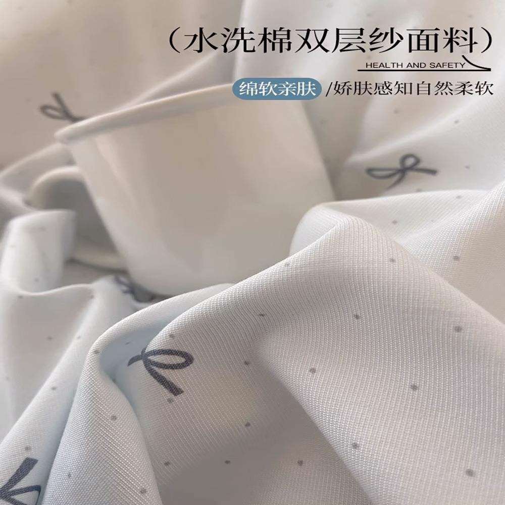 双层纱韩版少女心床上四件套公主风蕾丝花边被套床单床裙床品4