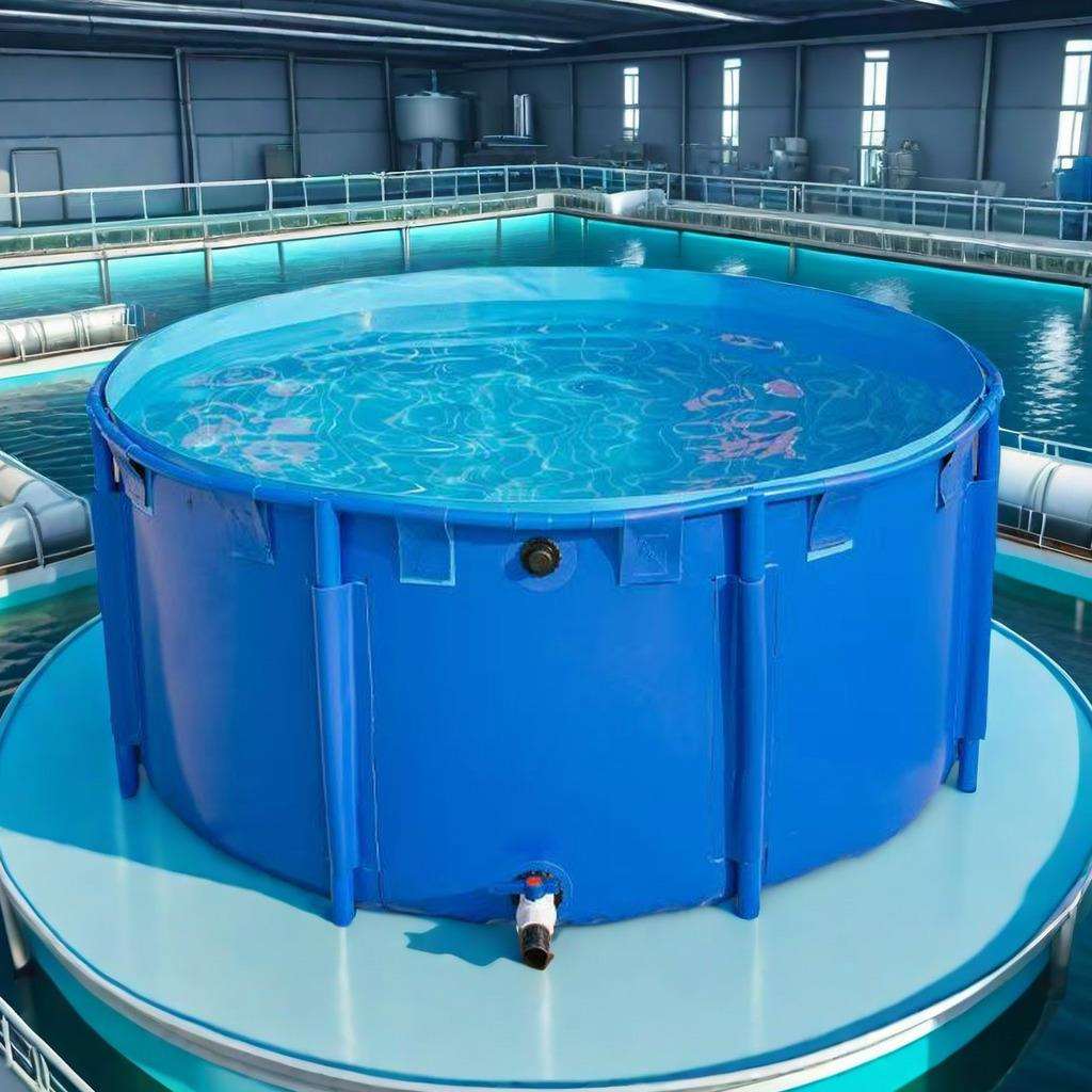 圆形帆布鱼池养鱼池折叠带支架鱼缸加厚家用塑料水池储水池