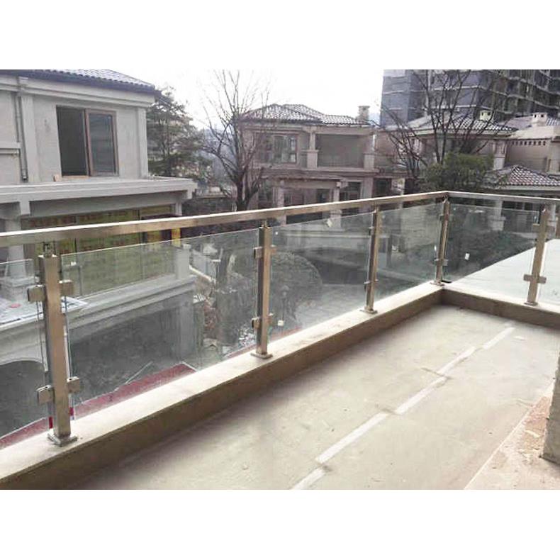 玻璃楼梯扶手简约现代栏杆阳台护栏室外不锈钢扶手立柱方管围栏