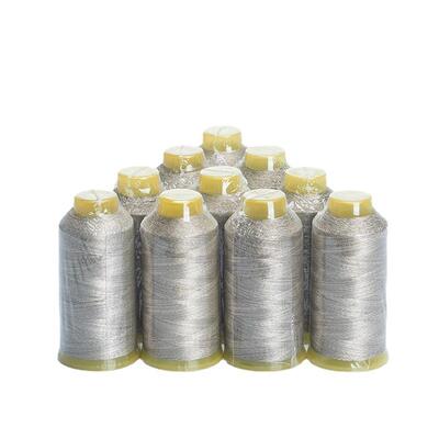 厂家货镀银纤维抗菌导缝纫绣花线2310D股高含银量线UAP低电电阻 1