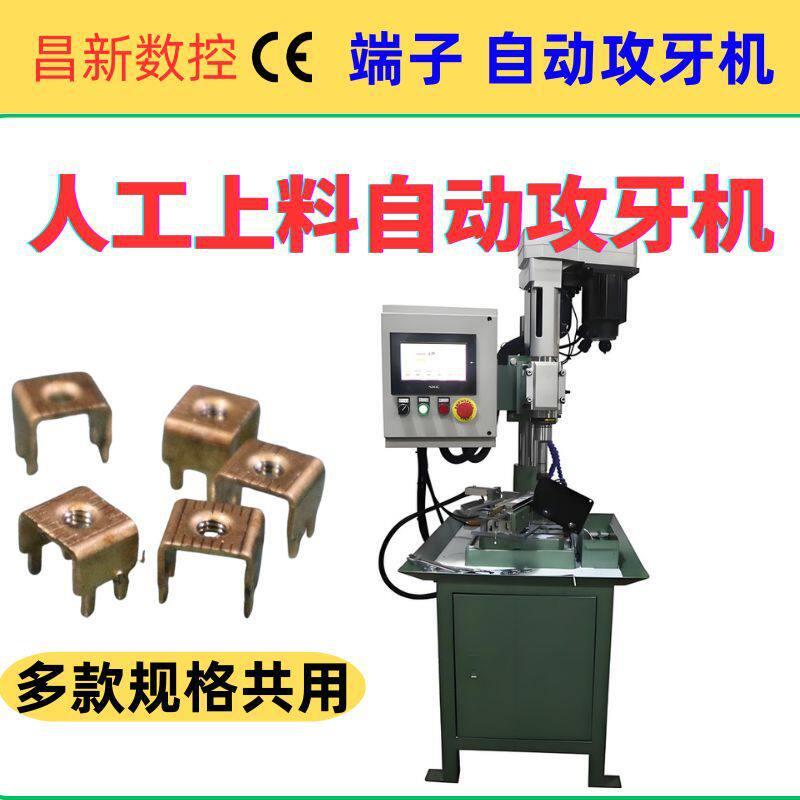 黄铜端子自动攻牙机人工上料自动攻牙机多规格共用伺服端子攻牙机
