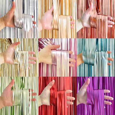 1 * 2m Metal Foil Edge Shiny Rain Curtain Birthday Party