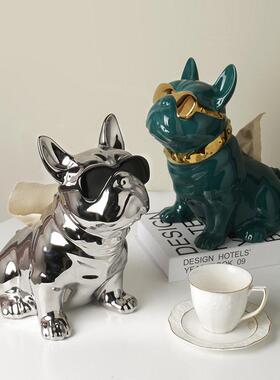 北欧风轻奢法斗镀银抽纸盒客厅装饰摆件家居饰品电视柜创意纸巾盒