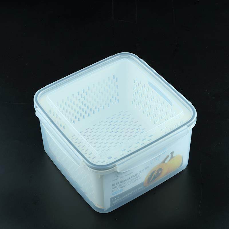 正方形透明保鲜盒大容量塑料加厚多功能整理收纳盒冰箱家用可沥水,收纳整理,食物收纳盒,淘宝优惠券,粉丝福利购,淘宝优惠卷