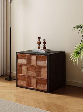 中古风实木听音柜自由组合电视柜室按式卡床头柜77313储物斗柜压